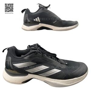 Adidas 9.5 Avacourt Bounce Black Silver Grey Court Shoes in Box